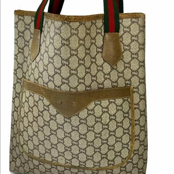 Gucci Handbags - Gucci Plus Tote Bag Sherry line Browns PVC Y1245